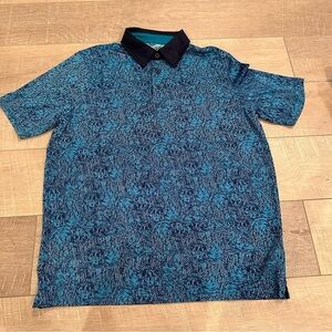 HAWKE & CO MENS PERFORMANCE DRI FIT GOLF POLO SHIRT BLUE SIZE MEDIUM